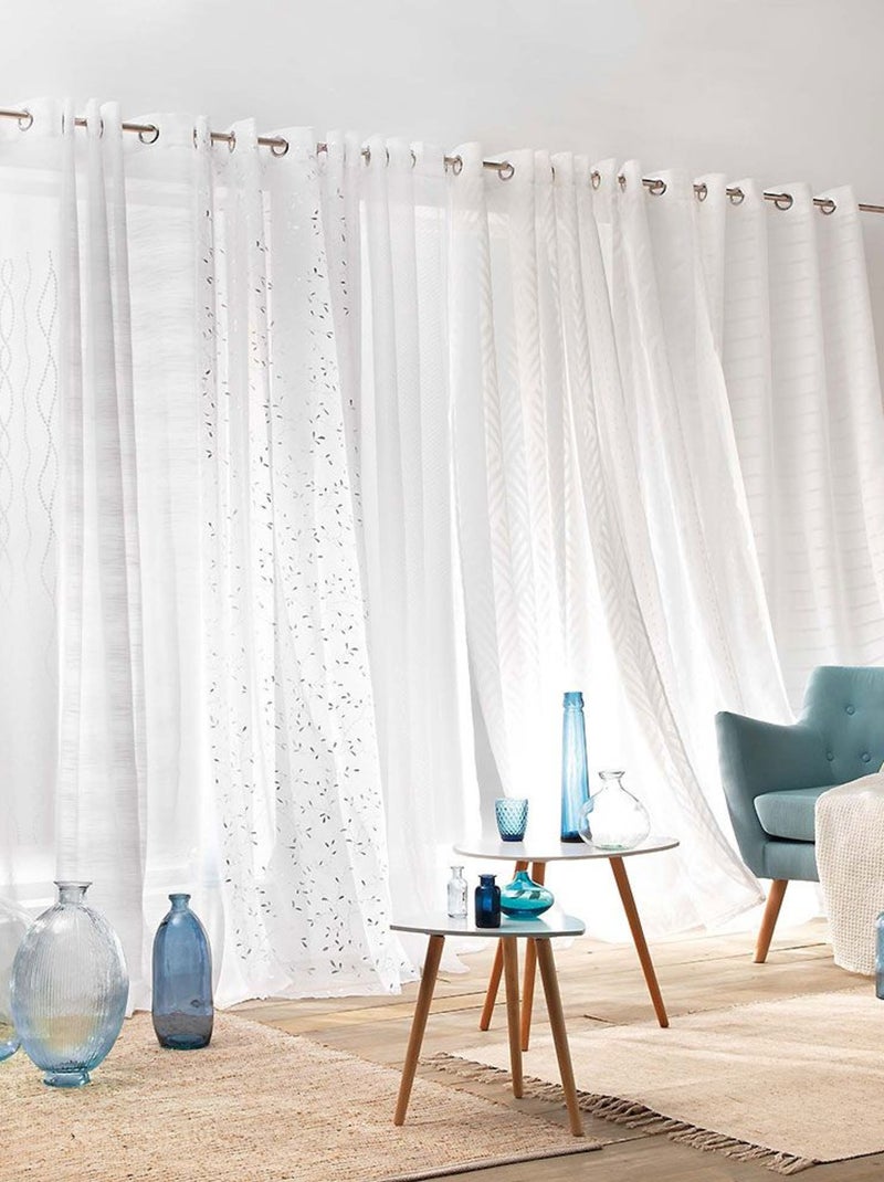 Douceur d'Intérieur - Lot de 2 voilages Perlina Blanc - Kiabi