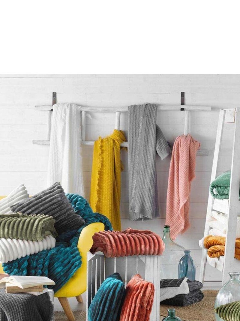 Douceur d'Intérieur - Plaid Allegra Beige clair - Kiabi