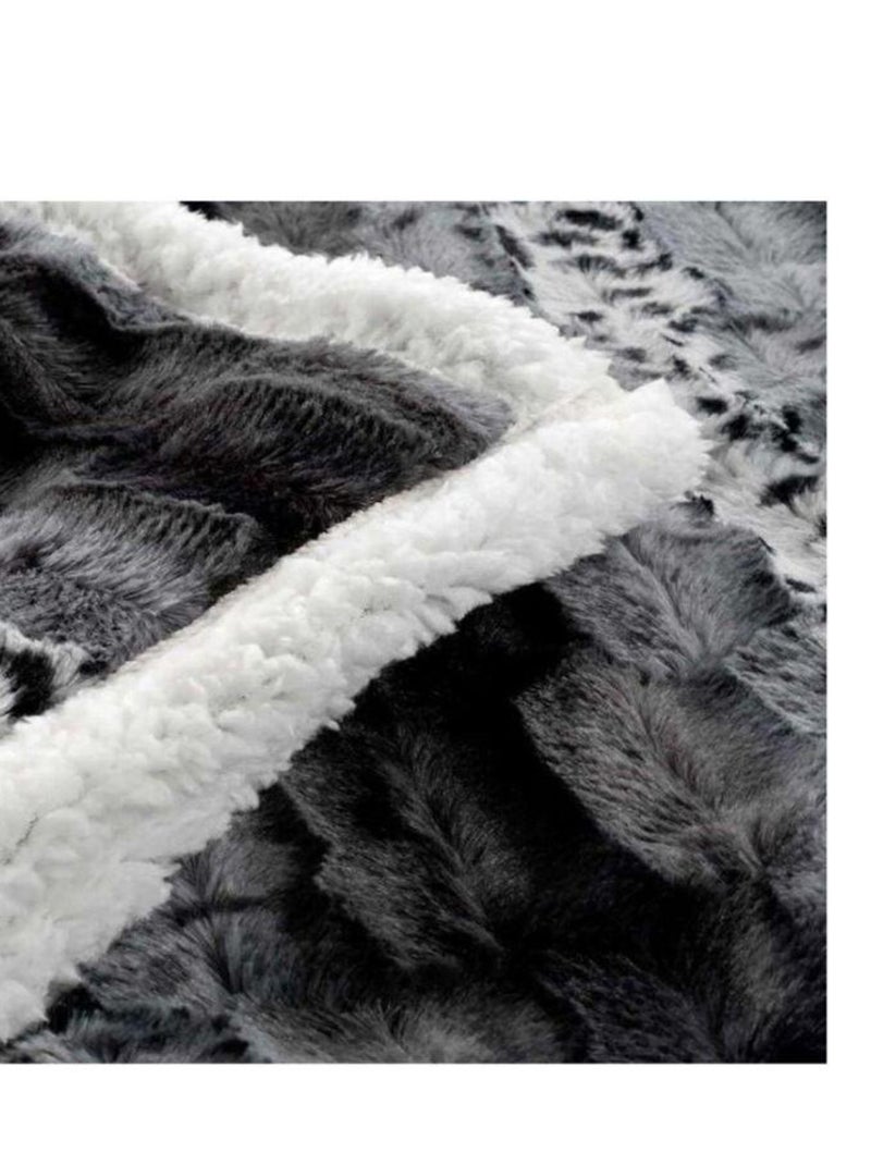 Douceur d'Intérieur - Plaid Grizzly - Gris Gris - Kiabi