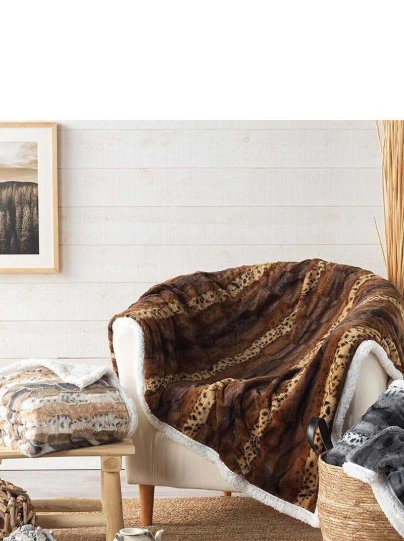 Douceur d'Intérieur - Plaid Grizzly - Gris Gris - Kiabi