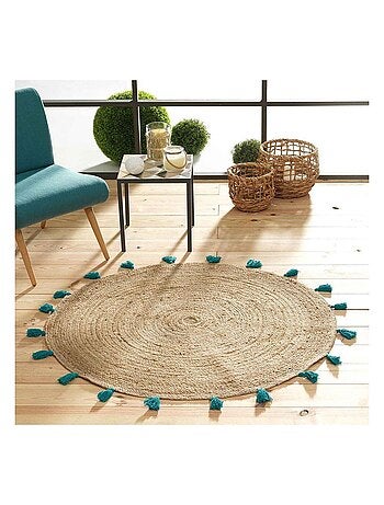 Douceur d'Intérieur - Tapis Shira - tapis rond à pompons