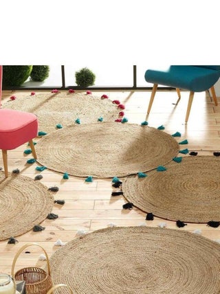 Douceur d'Intérieur - Tapis Shira - tapis rond à pompons