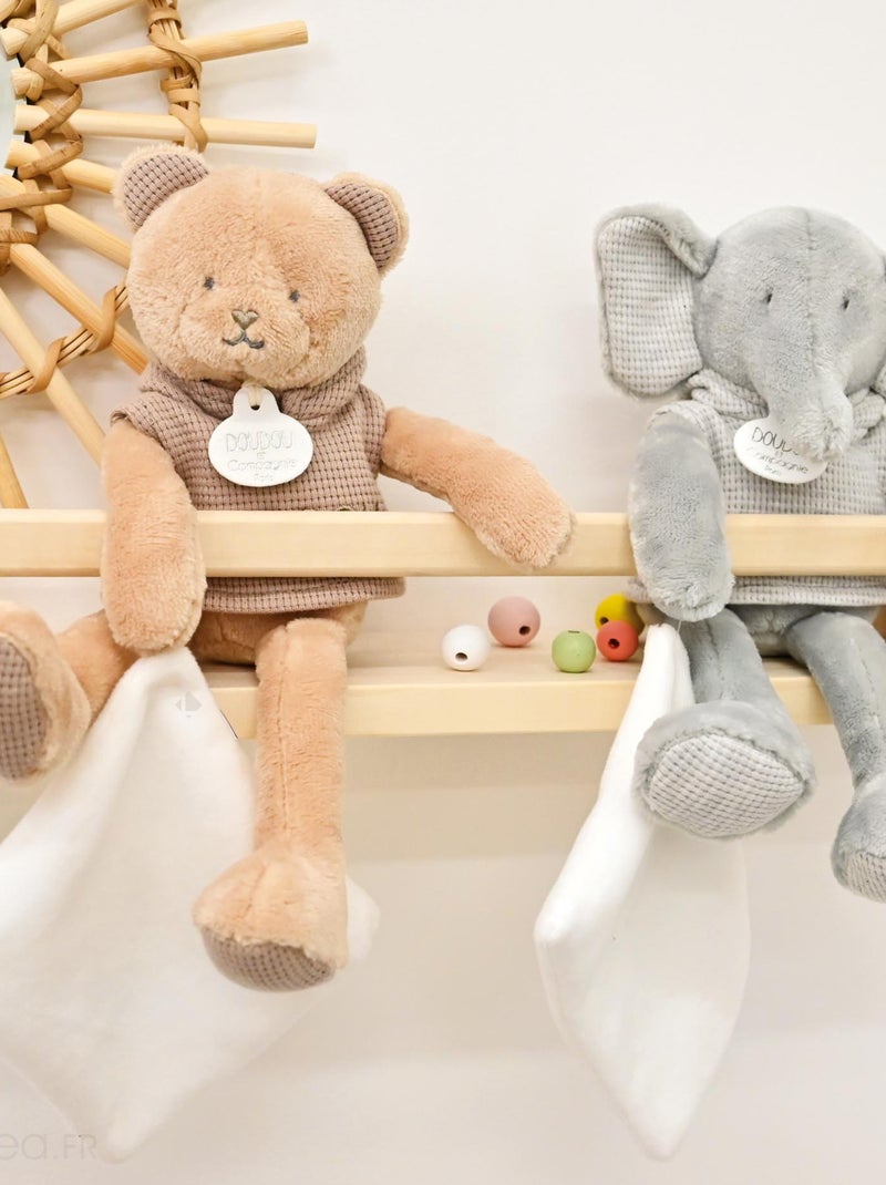 Doudou 25 cm polyester collection SWEETY DOUDOU Eléphant Blanc - Kiabi