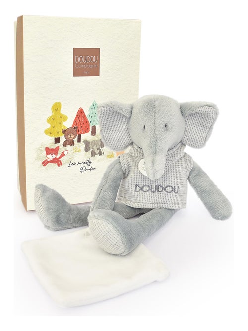 Doudou 25 cm polyester collection SWEETY DOUDOU Eléphant - Kiabi