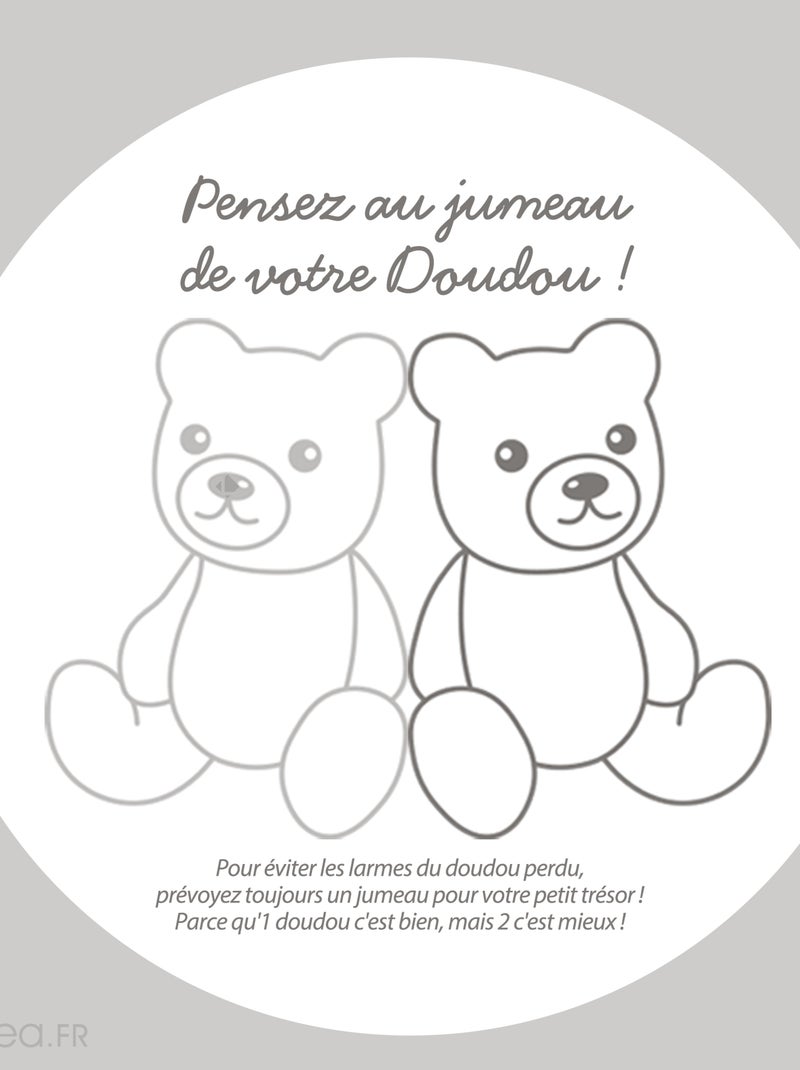Doudou 25 cm polyester collection SWEETY DOUDOU Eléphant Blanc - Kiabi