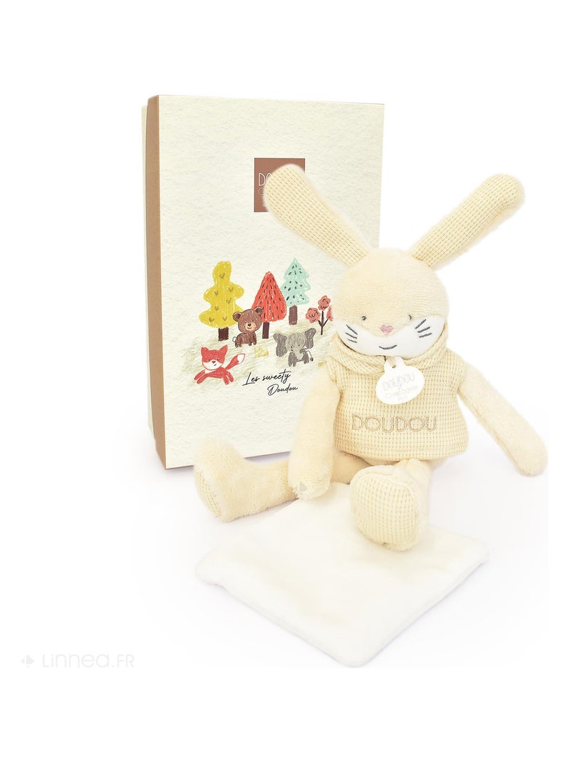 Doudou 25 cm polyester collection SWEETY DOUDOU Lapin Blanc - Kiabi
