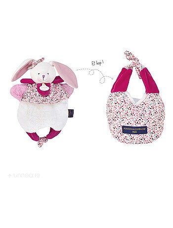 Doudou amusette polyester collection LES PETITS FUTÉS Lapin