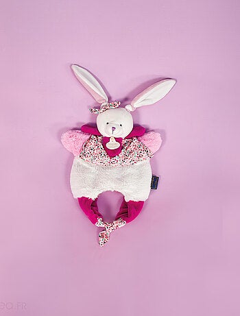 Doudou amusette polyester collection LES PETITS FUTÉS Lapin