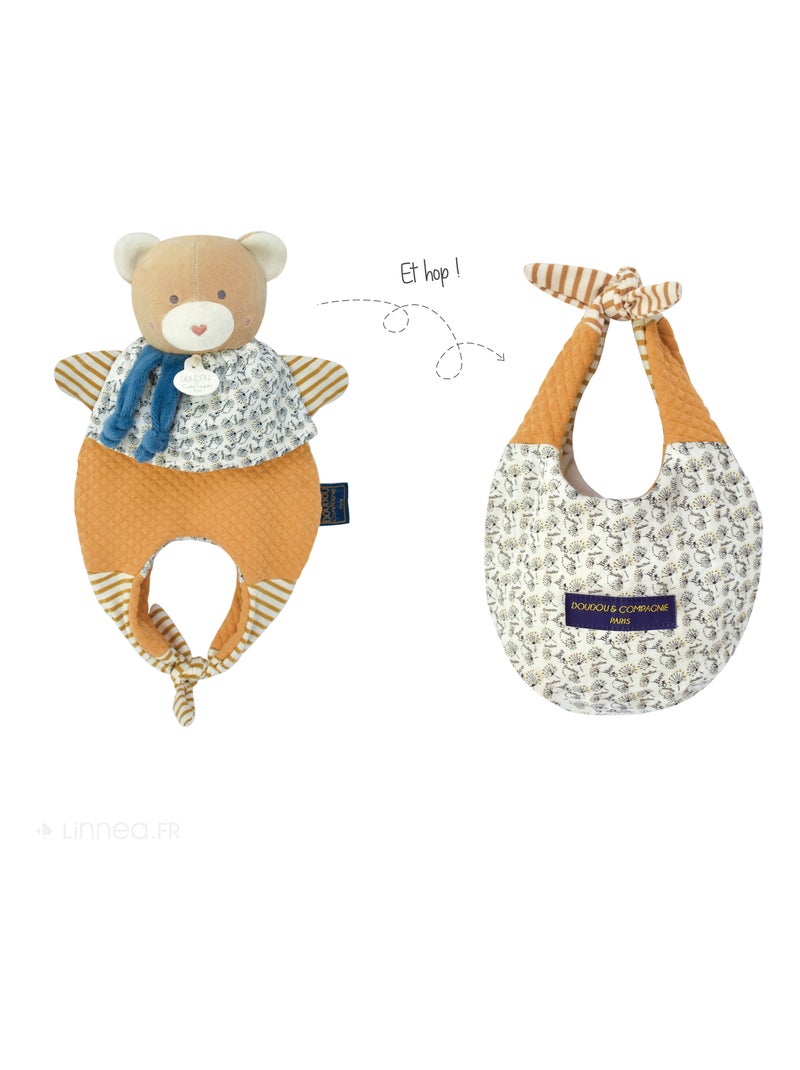 Doudou amusette polyester collection LES PETITS FUTÉS Ours Multicolore - Kiabi