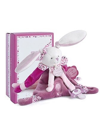 Doudou attache-sucette Cerise le lapin