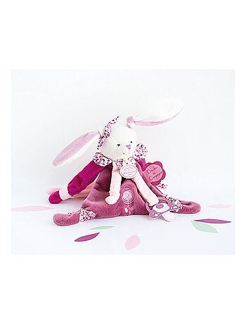 Doudou attache-sucette Cerise le lapin
