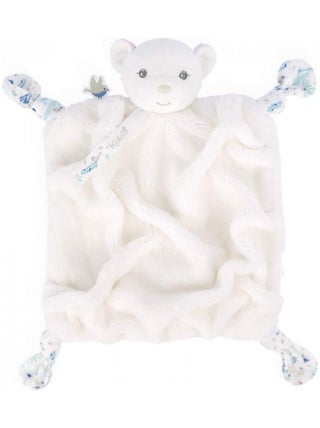 Doudou attache sucette doudou plat Plume ourson ivoire (20 cm)