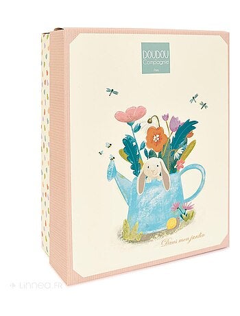 Doudou attache-sucette lapin Ciboulette polyester collection DANS MON JARDIN