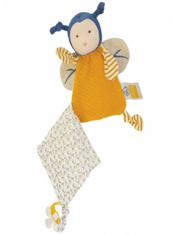 Doudou attache sucette Pollen l'abeille bio