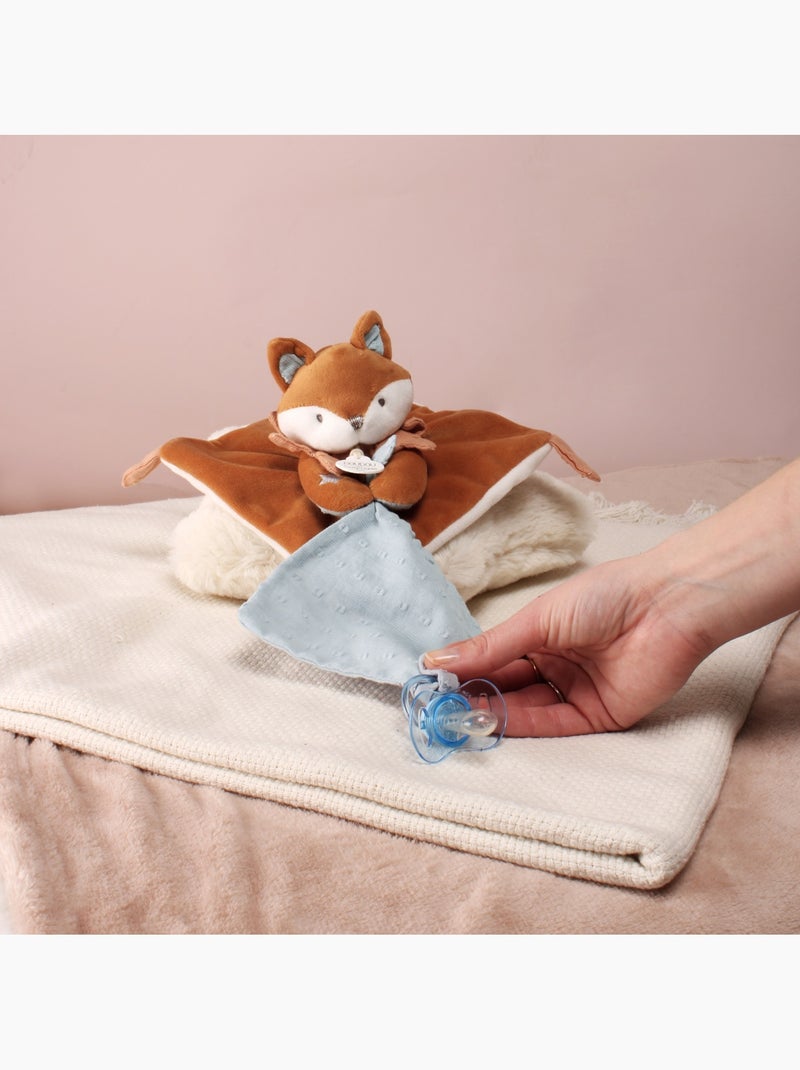 Doudou attache sucette Renard 20 cm Bleu - Kiabi