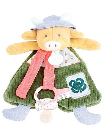 Doudou attache-sucette Vache Aneth 19 cm