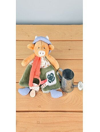 Doudou attache-sucette Vache Aneth 19 cm