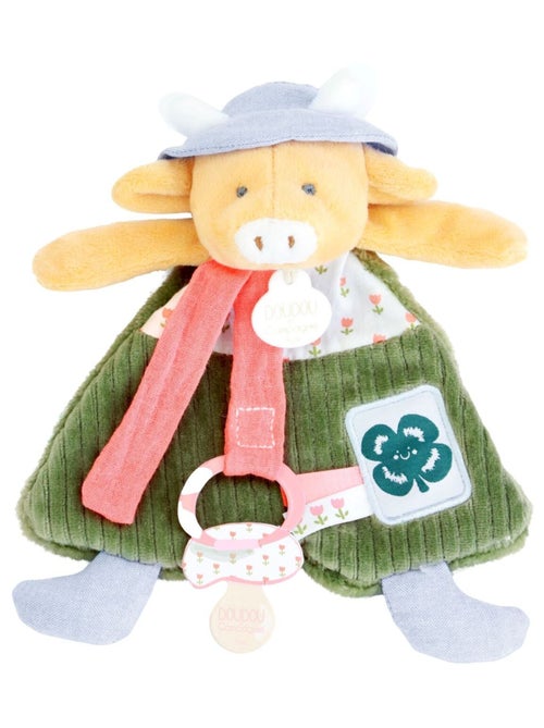 Doudou attache-sucette Vache Aneth 19 cm - Kiabi