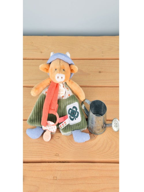 Doudou attache-sucette Vache Aneth 19 cm - Kiabi