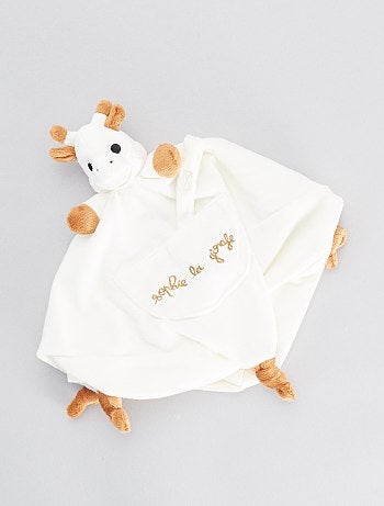 Doudou avec attache-sucette 'Sophie la Girafe'