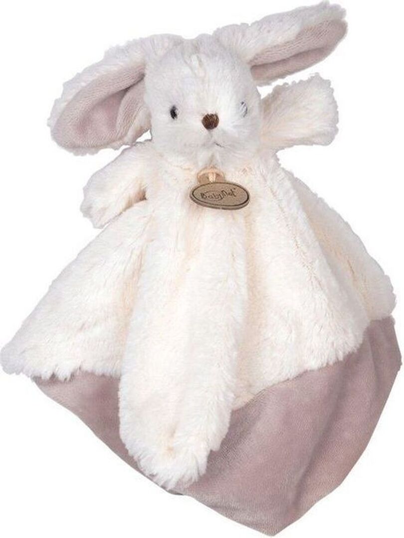 Doudou Lapin Flocon Blanc Beige Baby Nat' - Coeur de Doudou