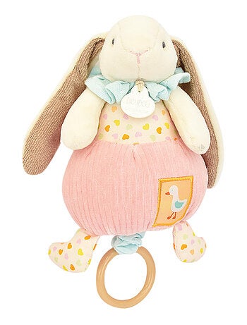 Doudou boîte à musique lapin Ciboulette polyester collection DANS MON JARDIN