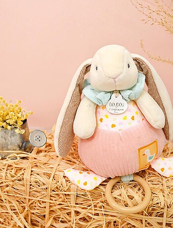 Doudou boîte à musique lapin Ciboulette polyester collection DANS MON JARDIN