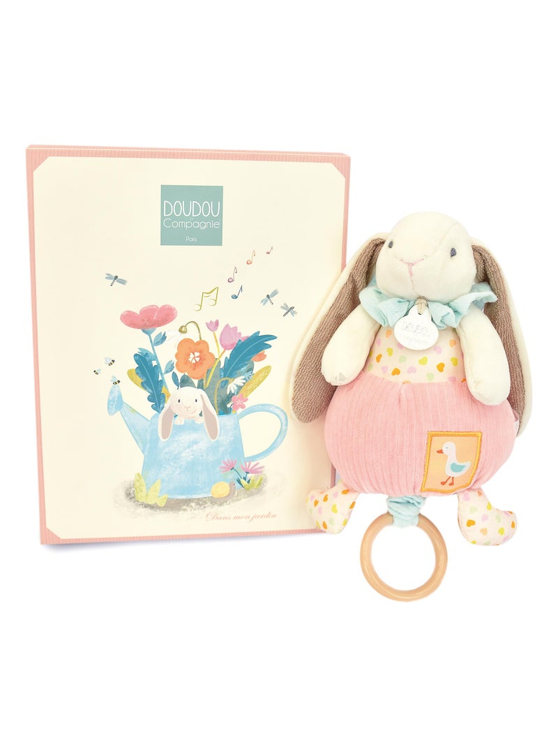 Doudou boîte à musique lapin Ciboulette polyester collection DANS MON JARDIN Multicolore - Kiabi