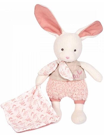 Doudou botanic bio - lapin mm avec doudou rose