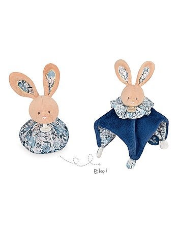 Doudou Boule Lapin bleu