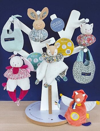 Doudou Boule Lapin bleu