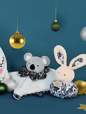 Doudou boule polyester collection LES PETITS FUTÉS Lapin blanc