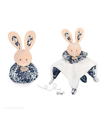 Doudou boule polyester collection LES PETITS FUTÉS Lapin blanc