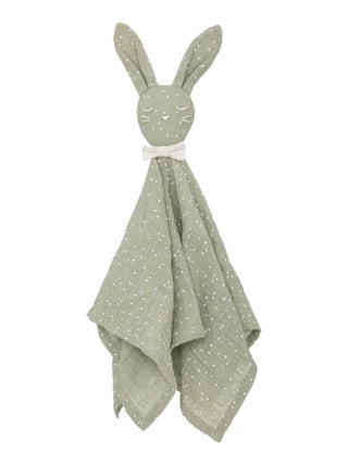 Doudou carré et brodé de petits pois