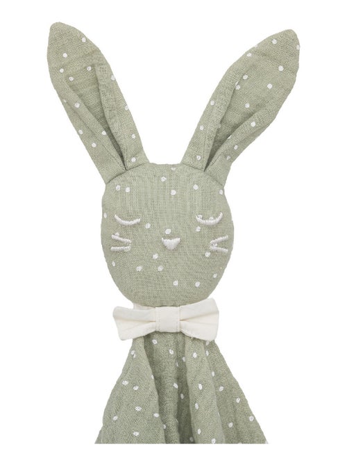 Doudou carré et brodé de petits pois - Kiabi