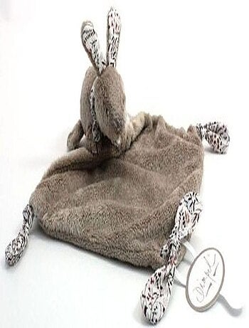 doudou Dimpel Lapin Beige liberty violet Lila Attache Tetine - Kiabi