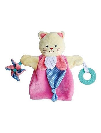 Doudou et compagnie - Lovely fraise veilleuse chat rose