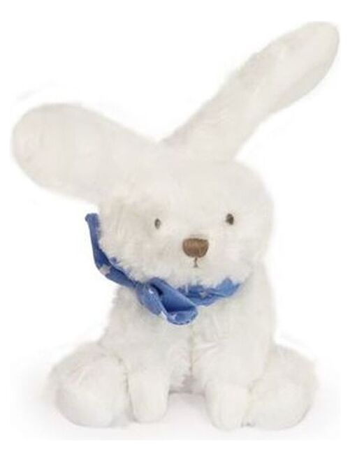 Doudou Doudou et Compagnie lapin Blanc bandana bleu ciel etoile Pantin - 12 cm mon chouchou - Kiabi