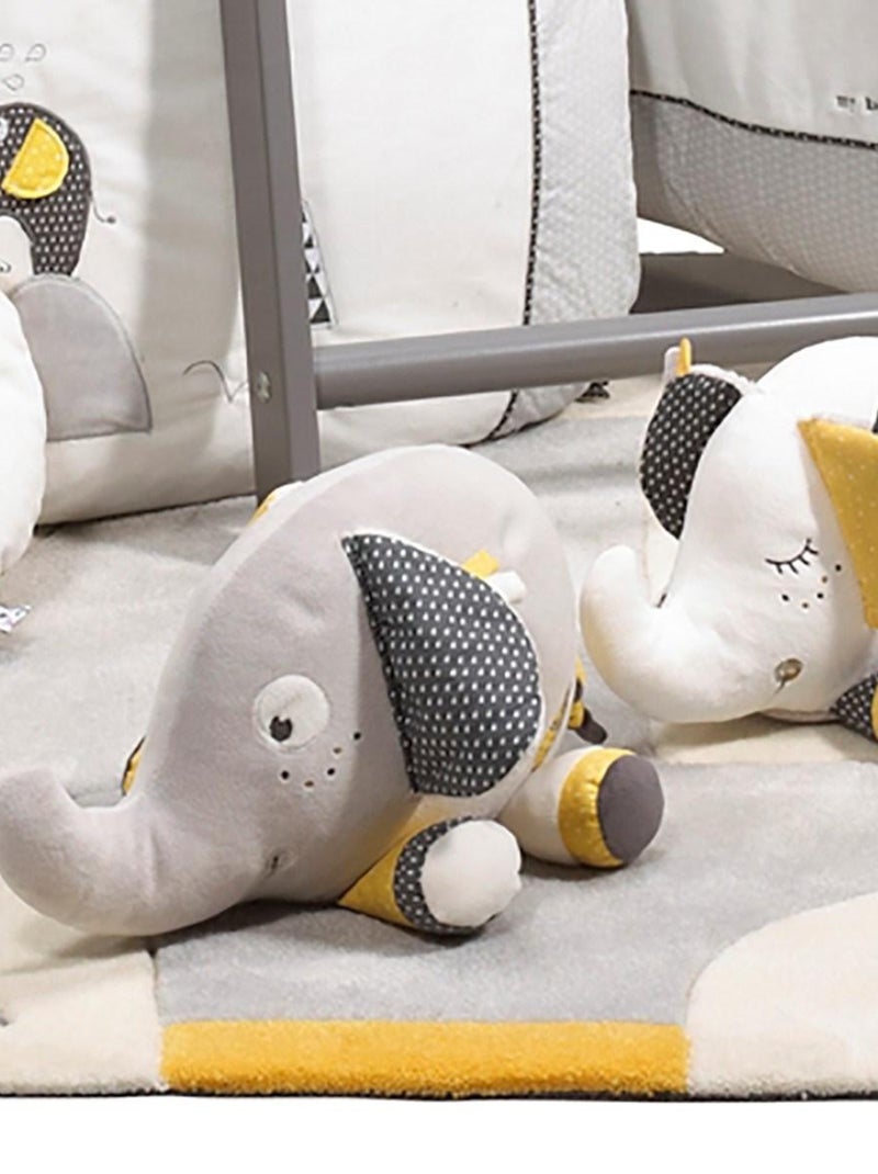 Doudou Eléphant en velours - SAUTHON Gris clair - Kiabi