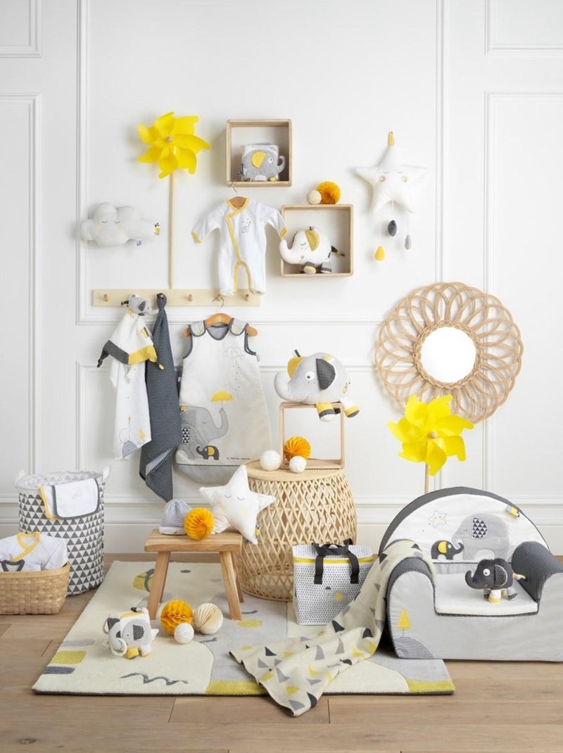 Doudou Eléphant en velours - SAUTHON Gris foncé - Kiabi