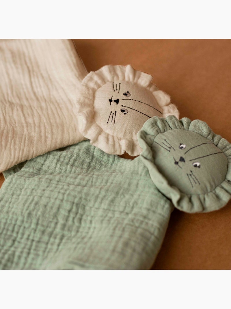Doudou en mousseline de coton Beige - Kiabi