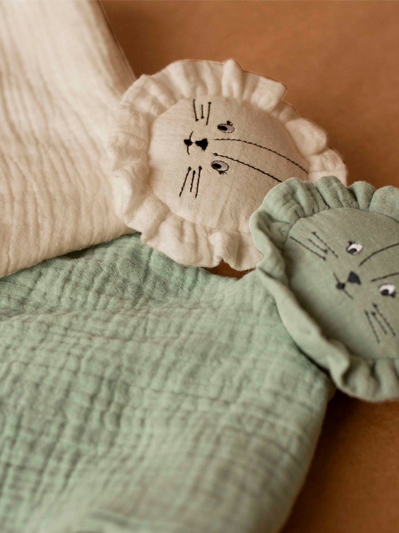 Doudou en mousseline de coton Marron clair - Kiabi