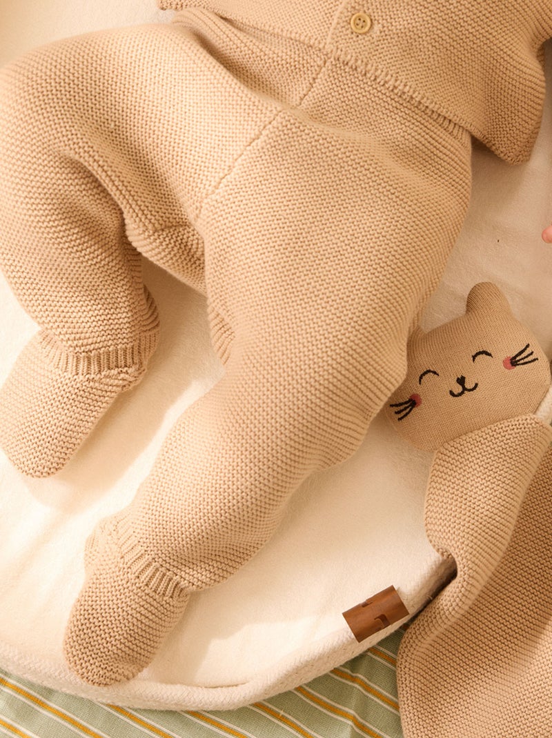 Doudou en tricot Hello Baby Beige - Kiabi