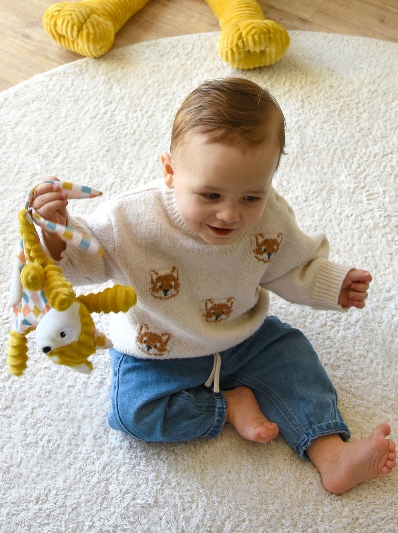 Doudou en velours côtelé Jaune - Kiabi