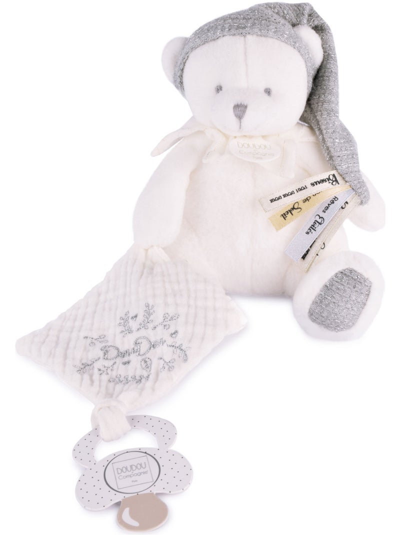 Doudou et Compagnie - Peluche attache-sucette Argenté - Kiabi