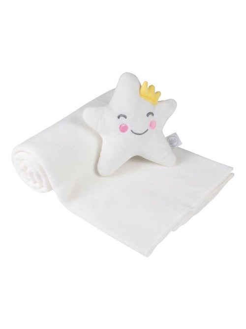 Doudou et son plaid blanc - Kiabi