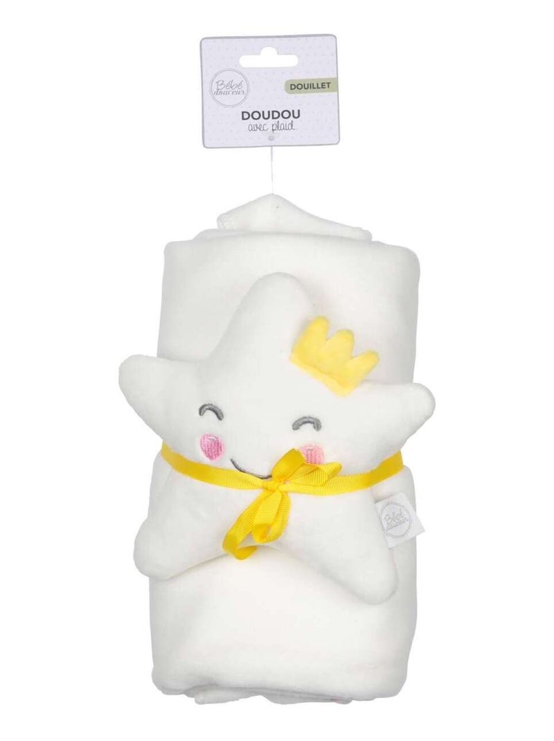 Doudou et son plaid blanc Blanc - Kiabi