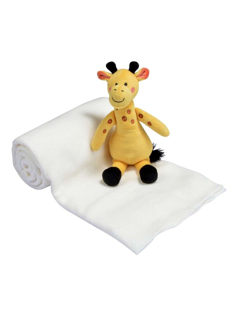 Doudou et son plaid blanc Blanc Jaune - Kiabi