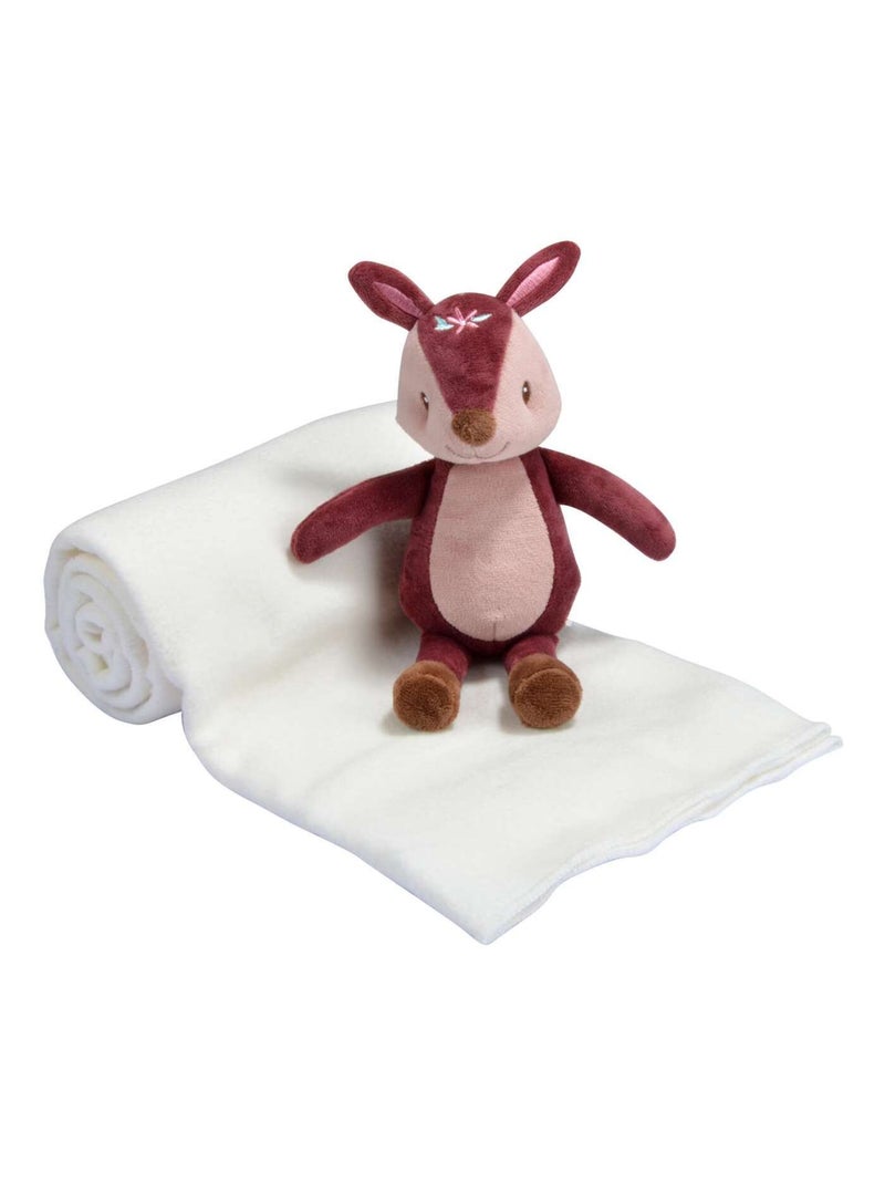 Doudou et son plaid blanc Blanc Marron - Kiabi