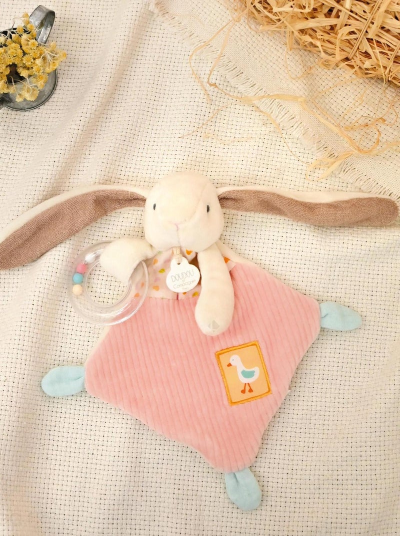 Doudou hochet lapin Ciboulette polyester collection DANS MON JARDIN Multicolore - Kiabi